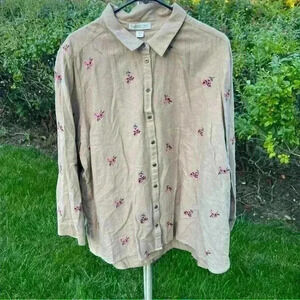 Coldwater Creek Floral Flannel